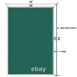 Pool Safety Cover 16X32 FT Rectangular In Ground Clean Winter Cover Mesh