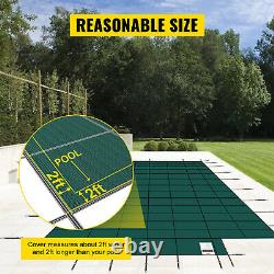 Pool Safety Cover 20X40 FT WithCenter Step Rectangular Brass Evaporation Outdoor