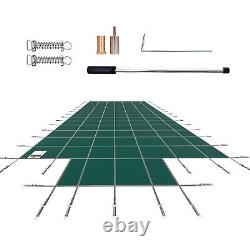 Pool Safety Cover 20X40 FT WithCenter Step Rectangular Brass Evaporation Outdoor