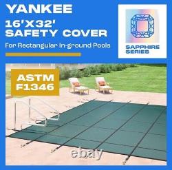 Pool Safety Inground Pool Cover 16x32 Safety Pool Cover withAnchors Instal Tools