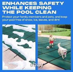 Pool Safety Inground Pool Cover 16x32 Safety Pool Cover withAnchors Instal Tools