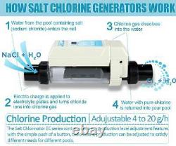 Pool Salt Water Chlorine Generator for 26.400 Gal Above Ground Inground Pools