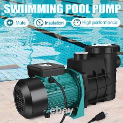 PoolPump 1.5HP Swimming Pool Pump In/Above Ground withMotor Strainer Filter Basket