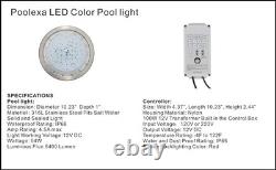 Poolexa 10 Inground Swimming Pool Light Multicolor LED +Controller +Cable