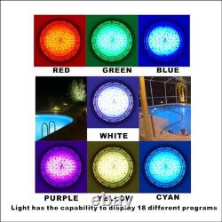 Poolexa 10 Inground Swimming Pool Light Multicolor LED +Controller +Cable