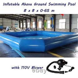 PreAsion Family Swimming Pool 8x8x0.65m Above Ground Pool Large Inflatable Pool