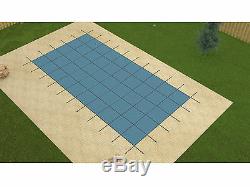 Rectangle BLUE MESH In-Ground Swimming Pool Safety Cover 15 Year- (Choose Size)
