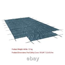Rectangle Pool Cover Safety For Inground Swimming Pool With Right/Center Steps