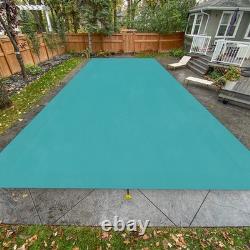 Rectangle Swimming Pool Cover Inground Pool Winter Heavy Duty Safety Tarp Cyan