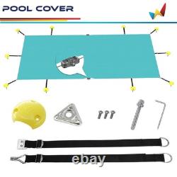 Rectangle Swimming Pool Cover Inground Pool Winter Heavy Duty Safety Tarp Cyan