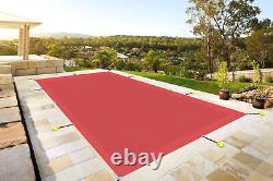 Rectangle Winter Pool Cover Red Heavy Duty Safety for Inground Swimming Pool