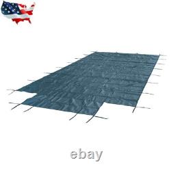 Rectangular 20×38FT In-Ground Swimming Winter Pool Cover With 4×8FT Right Step