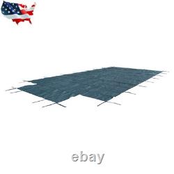 Rectangular 20×38FT In-Ground Swimming Winter Pool Cover With 4×8FT Right Step