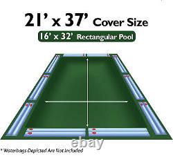 Ripstopper Green Rectangle Swimming Pool In-Ground Winter Cover (Choose Size)