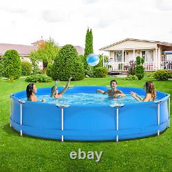 Round Above Ground Swimming Pool Patio Frame Pool With Pool Cover Iron Frame