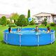 Round Above Ground Swimming Pool Patio Frame Pool With Pool Cover Iron Frame
