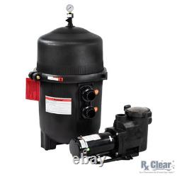 Rx Clear Inground Swimming Pool Quad Cartridge Filter with Pump Choose Model
