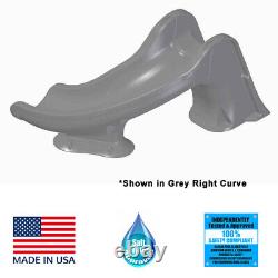 SPLASH Inground Swimming Pools Water Slide Deck Mounted Right Curve Turn Grey