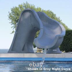 SPLASH Inground Swimming Pools Water Slide Deck Mounted Right Curve Turn Grey