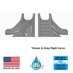 SPLASH Inground Swimming Pools Water Slide Deck Mounted Right Curve Turn Grey