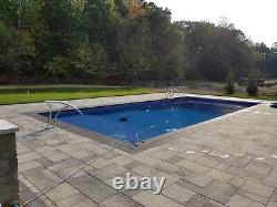 SWIMMING POOL FIBERGLASS 16 X 40 with suntan ledge= lite blue by Seaside Marine