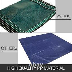 Safety Pool Cover 16X30 FT Rectangular In Ground Clean Winter Cover Mesh