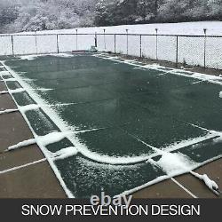 Safety Pool Cover 16X30 FT Rectangular In Ground Clean Winter Cover Mesh