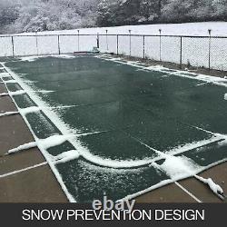 Safety Pool Cover 18X36 FT Rectangular In Ground Clean Winter Cover Mesh