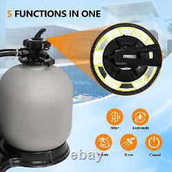 Sand Filter 19 Above Inground Swimming Pool Sand Filter Grey & Black Portable