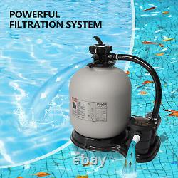 Sand Filter 19 Above Inground Swimming Pool Sand Filter Grey & Black Portable