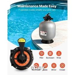 Sand Filter, 24-Inch, 65 GPM Above Inground Swimming Pool Sand Filter System, wi
