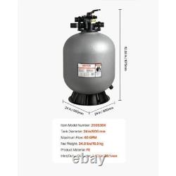 Sand Filter, 24-Inch, 65 GPM Above Inground Swimming Pool Sand Filter System, wi
