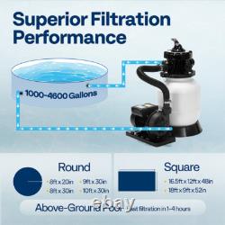 Sand Filter Above Inground Swimming Pool Sand Filter Pump 6/7-Way Valve & Timer