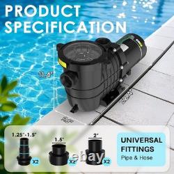 Seeutek 2.0 HP Pool Pump Above Ground and Inground, Swimming Pool Pump