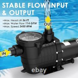 Seeutek 2.0 HP Pool Pump Above Ground and Inground, Swimming Pool Pump
