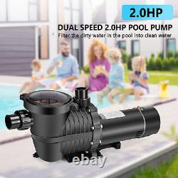 Seeutek Pool Pump2.0 HP 230V Dual Speed Inground/Above Ground swimming Pool Pump