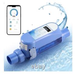 Smart Salt Water Pool Chlorinator System Titanium Cell LED Panel SelfClean App
