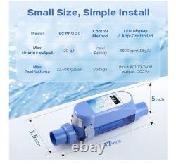 Smart Salt Water Pool Chlorinator System Titanium Cell LED Panel SelfClean App