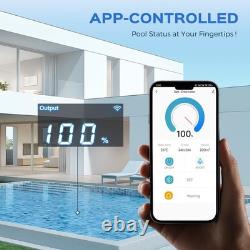 Smart Salt Water Pool Chlorinator System Titanium Cell LED Panel SelfClean App