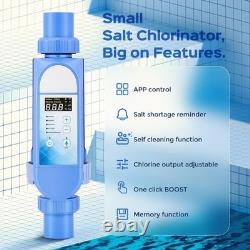Smart Salt Water Pool Chlorinator System Titanium Cell LED Panel SelfClean App