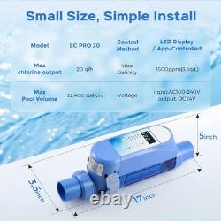 Smart Salt Water Pool Chlorinator System Titanium Cell LED Panel SelfClean App