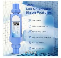 Smart Salt Water Pool Chlorinator System Titanium Cell LED Panel SelfClean App