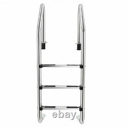 Stainless 3-Step Steel Swimming Pool Ladder In-Ground With Anti-Slip Step Outdoor
