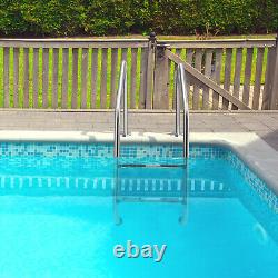 Stainless Steel Inground 2-Step Non-Slip Swimming Pool Ladder