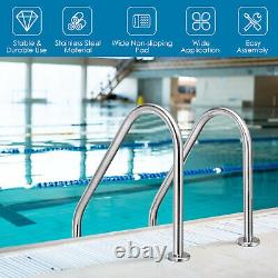 Stainless Steel Inground 2-Step Non-Slip Swimming Pool Ladder