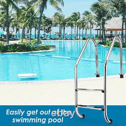 Stainless Steel Inground 2-Step Non-Slip Swimming Pool Ladder