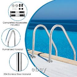 Stainless Steel Inground 2-Step Non-Slip Swimming Pool Ladder