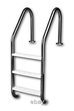 Stainless Steel Ladder With 3 Cycolac Treads For In-Ground Swimming Pools