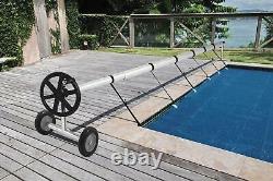 Stainless Steel Solar Cover Reel For Swimming Pools 18 Feet Wide Inground Black
