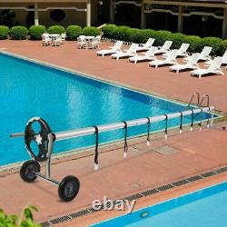 Stainless Steel Solar Cover Reel Swimming Pools 18 Feet Wide Inground Gray New